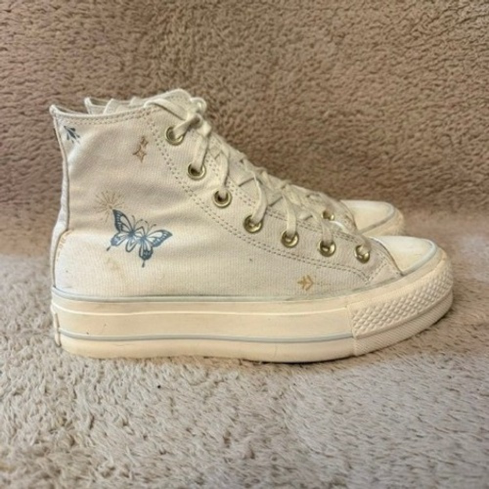 Converse Chuck Taylor All Star Tiny Tattoos Lift Butterfly Sneakers Women 7  EUC